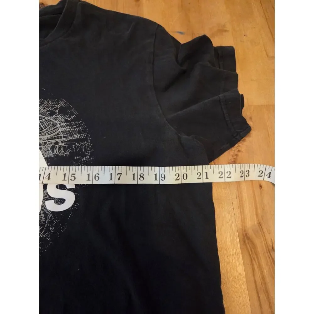 Adidas Men's Medium Black Taipei Map Graphic Tee Shirt - Good Condition
